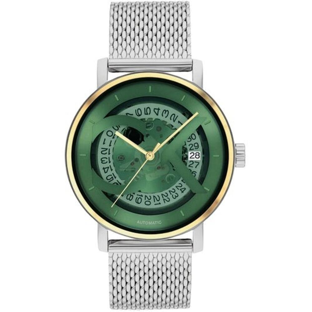 Calvin Klein Men's Iconic Automatic Silver Stainless Steel Mesh Watch 40mm